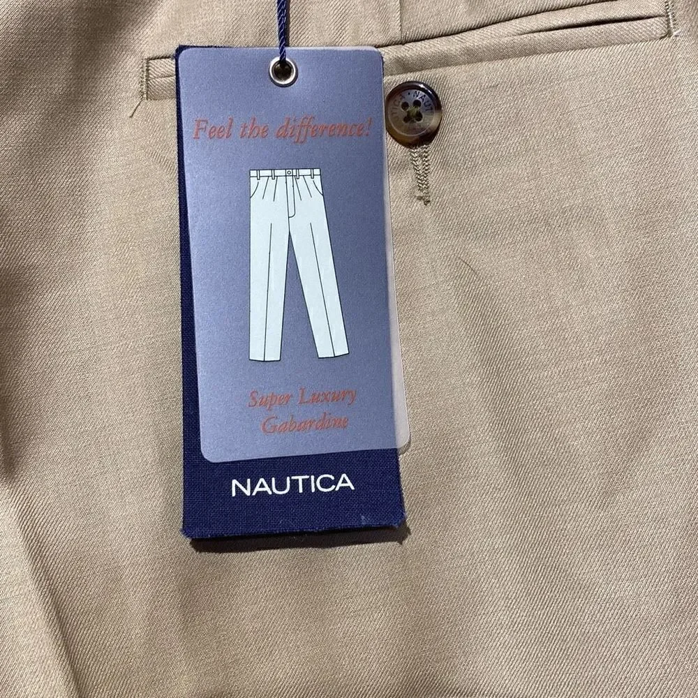 Nautica Women's Khaki Button‎ Zip Wool Chino Pants Size 36